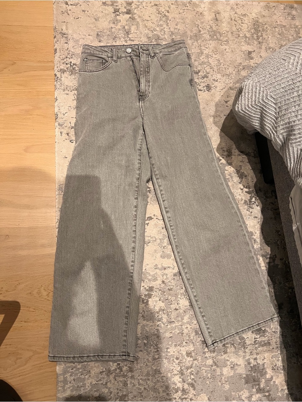 Toteme High-Rise Wide-Leg Jeans — Gray Wash